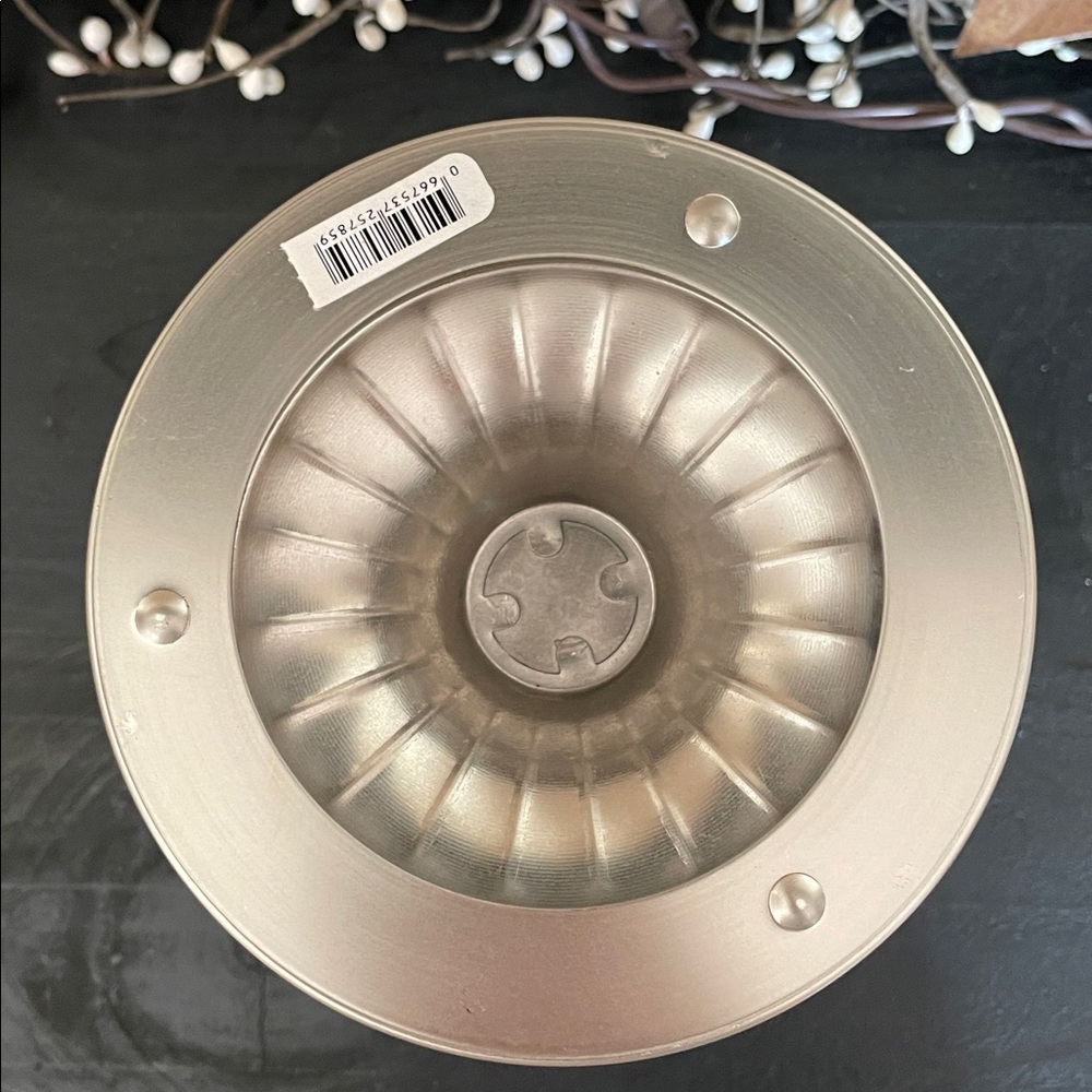 NEW Bath & Body Works Pedestal 3 Wick Candle Holder - Brushed Nickel - Picture 4 of 4